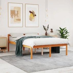viaszbarna tömör fenyőfa időseknek való ágy 120 x 200 cm