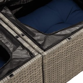 4 részes szürke polyrattan kerti ülőgarnitúra párnával