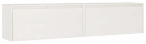 2 db fehér tömör fenyőfa faliszekrény 80 x 30 x 35 cm
