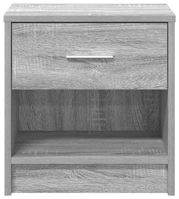 2 db szürke sonoma színű éjjeliszekrény fiókkal 39x28x41 cm