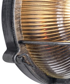 Kültéri fali lámpa ezüst kerek IP44 - Noutica