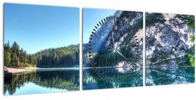 Egy alpesi tó képe (órával) (90x30 cm)