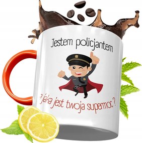 Narancssárga Bögre Rendőrnek Tökéletes Ajándék fényképes nyomtatással