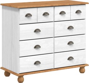 vidaXL Fiókos Szekrény ASKIM Fehér 91 x 40 x 79 cm Tömör fenyőfa