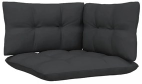 5 részes fenyőfa kerti ülőgarnitúra antracitszürke párnákkal