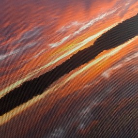 Kép - Naplemente a tó felett (órával) (90x30 cm)