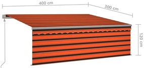 automata redőnyös, LED-es, szélérzékelős napellenző 4x3 m