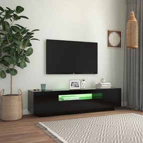 fekete TV-szekrény LED-lámpákkal 160 x 35 x 40 cm