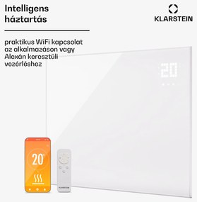 Klarstein Wonderwall Smart Bornholm, infravörös hősugárzó, 120 x 80 cm, 980 W, applikáció