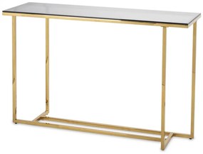 Design arany fém asztal, 8mm üveg asztallap 78x120x40cm