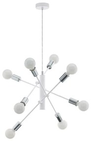 Eglo 98017 - Csillár zsinóron GRADOLI 8xE27/60W/230V fehér
