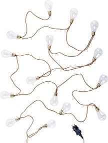 BULB LIGHTS égősor, villanykörte natúr zsinórral, fali csatlakozóval, 15 égő