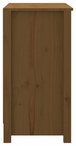 mézbarna tömör fenyőfa faliszekrény 80x35x68 cm