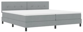 vidaXL Boxspring Ágy Mattal &amp; LED Fénnyel Szürke 200x200 cm Szövet
