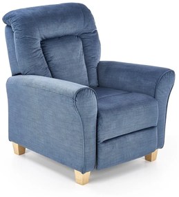 Bard állítható fotel, kék / természetes fa