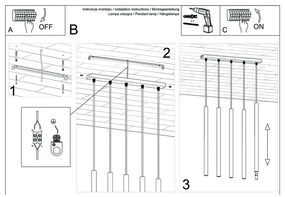 Fideus fekete függőlámpa, hosszúság 45 cm - Sollux