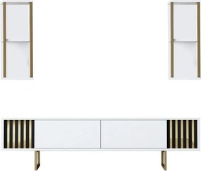 Tévés szekrény polcokkal White and Gold sorozat