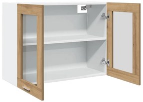 “Lyon” kézműves tölgy szerelt fa függő üvegszekrény Oak