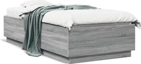 vidaXL sonoma tölgyszínű szerelt fa ágykeret 90 x 200 cm