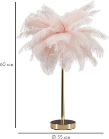 Rózsaszín-aranyszínű asztali lámpa (magasság 55 cm) Palm Pink – Mauro Ferretti