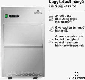 Klarstein Powericer XXL, jégkocka készítő, ipari berendezés légkocka gyártáshoz, 160 W