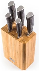 G21 Gourmet Stone késkészlet 5 db + bambusz blokk