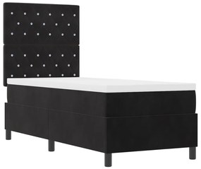 Boxspring Ágy Matrac és LED Fekete 80x200 cm Bársonyos