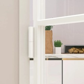 fehér edzett üveg és alumínium vékony beltéri ajtó 83x201,5 cm
