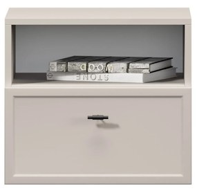 Lorini fali éjjeliszekrény 45 cm - kasmír / fekete T-bar fogantyú