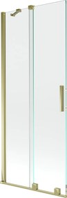 Mexen Velar, 2 szárnyas eltolható kádparaván 80 x 150 cm, 8mm átlátszó üveg, arany matt profil, 896-080-000-01-55