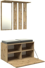 Shannan Opal előszobafal, 85x45x35 cm, tölgy