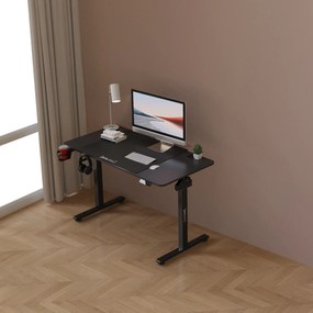 [pro.tec] Állítható magasságú íróasztal Stryn 120 x 60 cm fekete