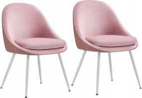 Rózsaszín étkező-nappali szék szett 2 db puha párnával 5,5 cm