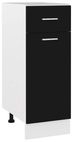 “Lyon” fekete szerelt fa fiókos alsószekrény 30 x 46 x 81,5 cm