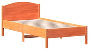 viaszbarna tömör fenyőfa ágy matrac nélkül 90 x 190 cm