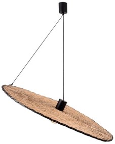 FARO 68590-70 - Csillár zsinóron COSTAS 1xE27/15W/230V á. 100 cm fekete/rattan