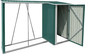 Fatároló fészerrel, 270x104x159 cm, sötétzöld, ARPOL TYP 2