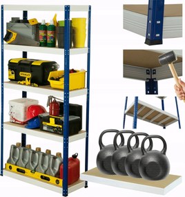 Műhelypolc fém állvány Helios 196x75x40cm 5Px400kg Lengyel