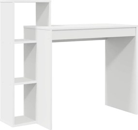 vidaXL Asztal polcokkal tárolóval Fehér 100 x 40 x 90 cm Faanyag