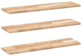 3 db kezeletlen tömör akácfa függőpolc 80 x 20 x 2 cm