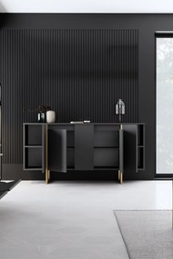 Konzolasztal Luxe - Anthracite, Gold