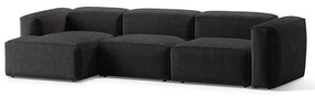 Sötétszürke kordbársony sarokkanapé (bal oldali-heverő résszel) Bergano – Cosmopolitan Design