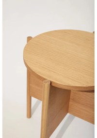 Kerek tárolóasztal tölgyfa dekorral ø 55 cm Dash – Hübsch