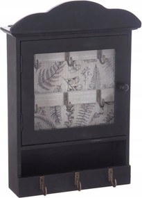 Retro Stílusú Kulcstartó Zárható Fa Szekrény 28,5X20 CM