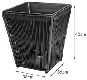 Casaria® Acapulco virágcserép készlet 2 db - fekete
