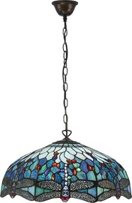 Endon klasszikus tiffany függeszték dragonfly blue sötétbarna sokszínű end66148
