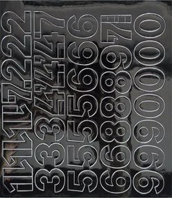 Öntapadós matrica, 3 cm-es, számlap, fekete (LUIN134)