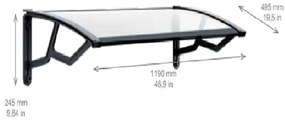 ARTPLAST Bejárati előtető 50x120cm, átlátszó