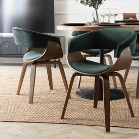 GARY szék, velúr, zöld/dió