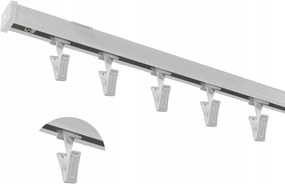 Függönykarnis Mennyezeti Sín alumínium Fehér szimpla M típus békák 360 cm